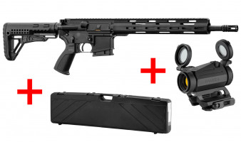 Pack carabine LDT15 L4S 14.5'' Cal. 223 Rem + point rouge Falke version S + mallette